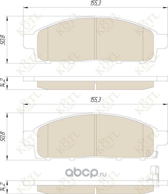 Колодки тормозные дисковые передние к-т MITSUBISHI PAJERO SPORT/MONTERO SPORT 08>/ (Kotl) Kotl. Артикул 3435kt