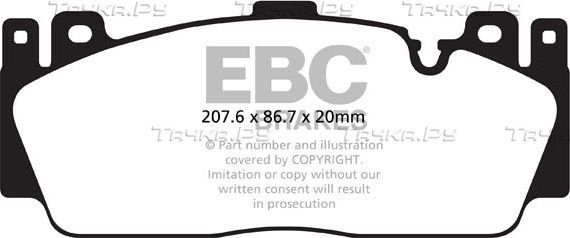 Тормозные колодки EBC Brakes передние для BMW 6 III (F06/F13/F12) 2012-2018. Артикул DP42148R