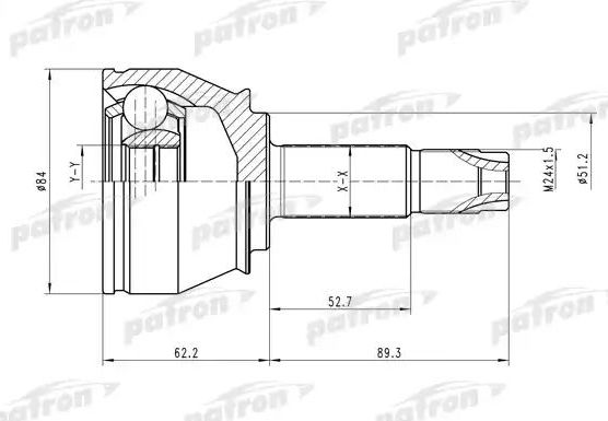 Шрус наружный (граната) Patron для Fiat Doblo I 2001-2015. Артикул PCV1419