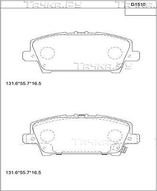 Тормозные колодки Asimco. Артикул KD1510