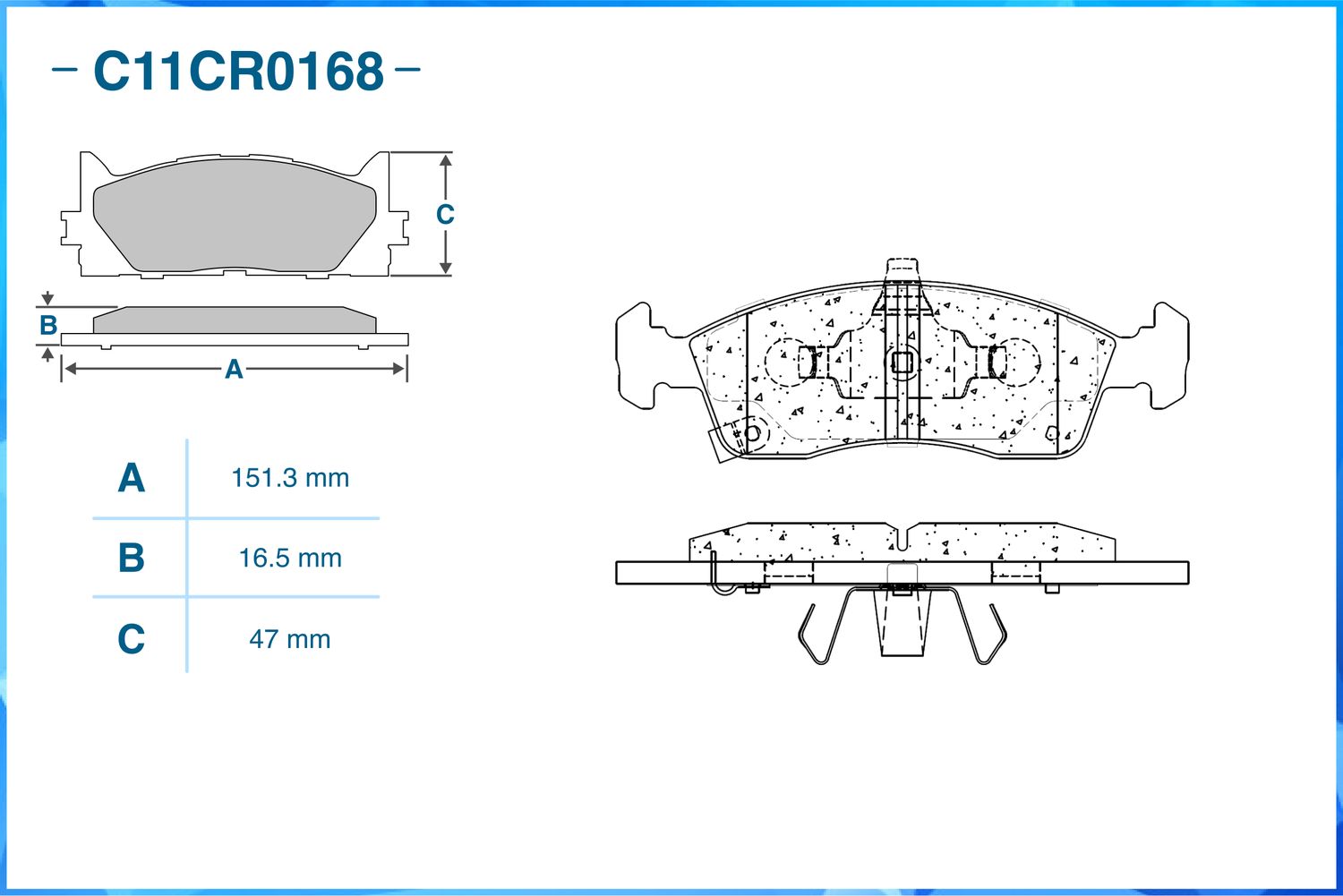 Колодки тормозные передние (Low Metallic) (Cworks). Артикул C11CR0168