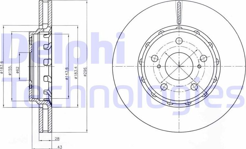 Тормозной диск Delphi. Артикул BG4276