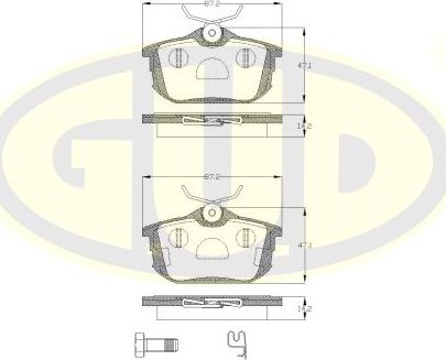 Тормозные колодки G.U.D.. Артикул GBP060512
