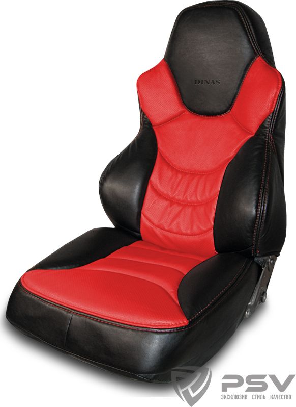 Чехлы PSV Динас на сидения для ВАЗ 2109, цвет Черный/красный. Артикул 115881