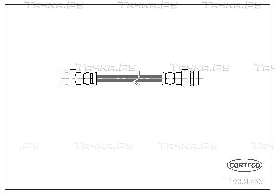 Тормозной шланг Corteco задний задний для Volkswagen Caddy II 1996-2000. Артикул 19031735