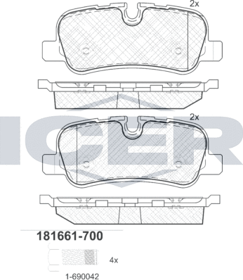 Тормозные колодки Icer. Артикул 181661-700