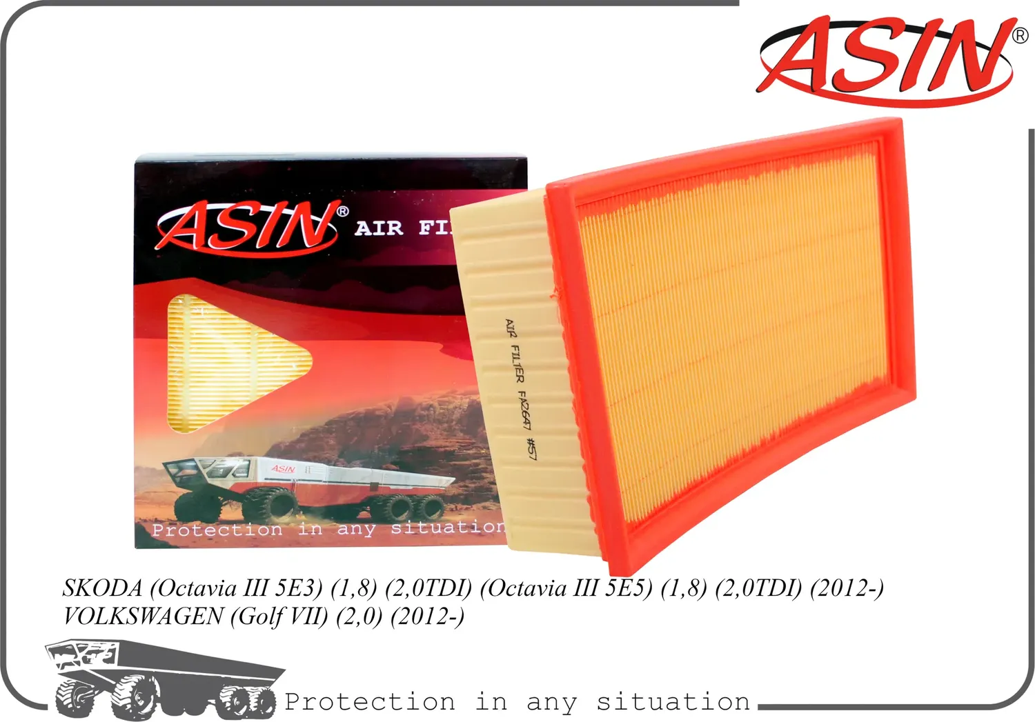 Фильтр воздушный (Asin). Артикул ASINFA2647