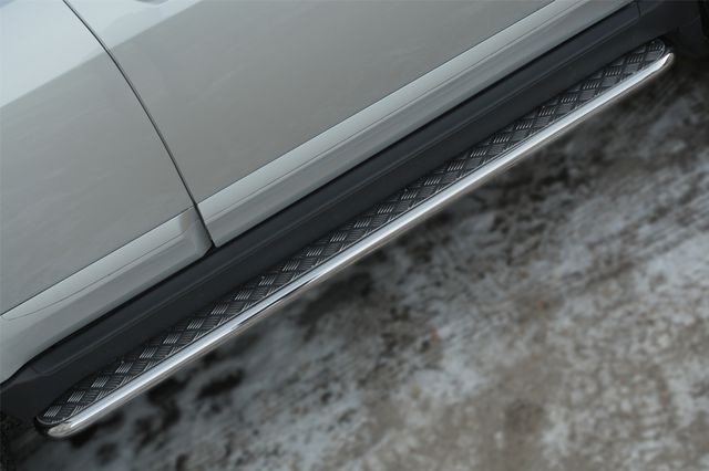 Защита порогов RusStal труба d42 с листом для Great Wall Hover H3 2014-2016. Артикул GWH3L-001946