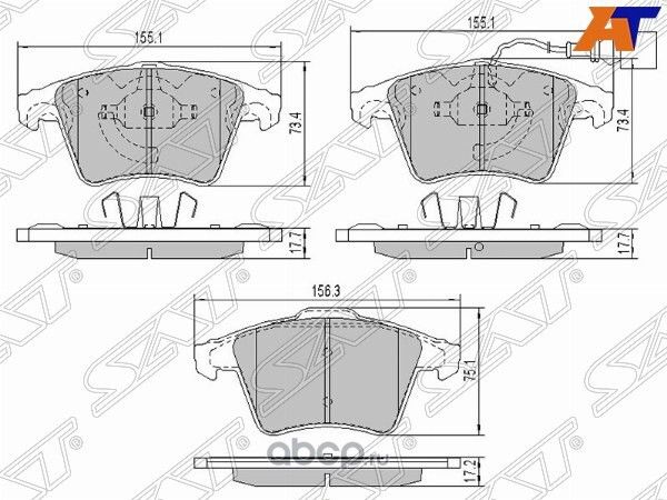 Колодки тормозные FR VAG MULTIVAN VTRANSPORTER IV (SAT). Артикул ST7H0698151