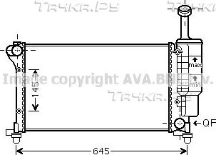 Радиатор охлаждения двигателя AVA. Артикул FTA2335