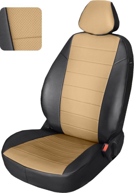 Чехлы PSV Классика на сидения для Volkswagen Polo V седан 2009-2026, цвет Черно-бежевый. Артикул 133558