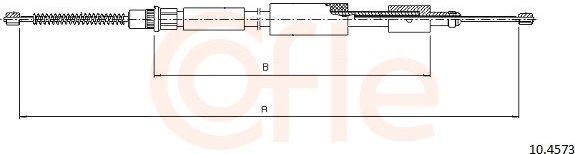 Трос ручника (тросик ручного тормоза) Cofle задний правый для Citroen ZX 1991-1997. Артикул 92.10.4573
