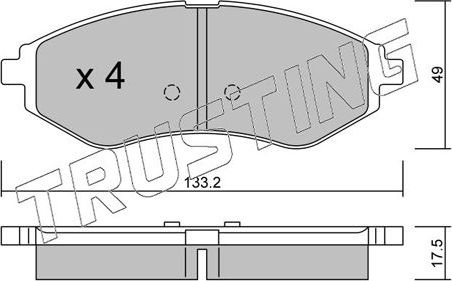 Тормозные колодки Trusting. Артикул 524.0