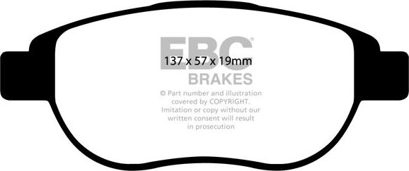 Тормозные колодки EBC Brakes передние для Citroen C4 I 2004-2011. Артикул DP21375