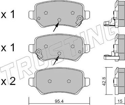 Тормозные колодки Trusting для Kia Ceed II 2012-2018. Артикул 558.2