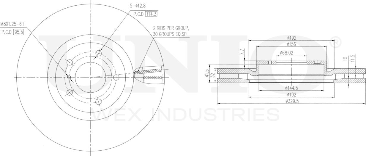 Диск тормозной (Unio). Артикул BRD-20547