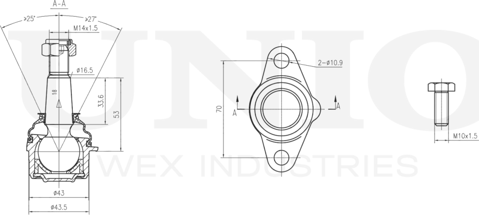 Опора шаровая (Unio). Артикул SSP-20144