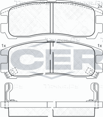 Тормозные колодки Icer задние для Mitsubishi L400 1995-2002. Артикул 180981