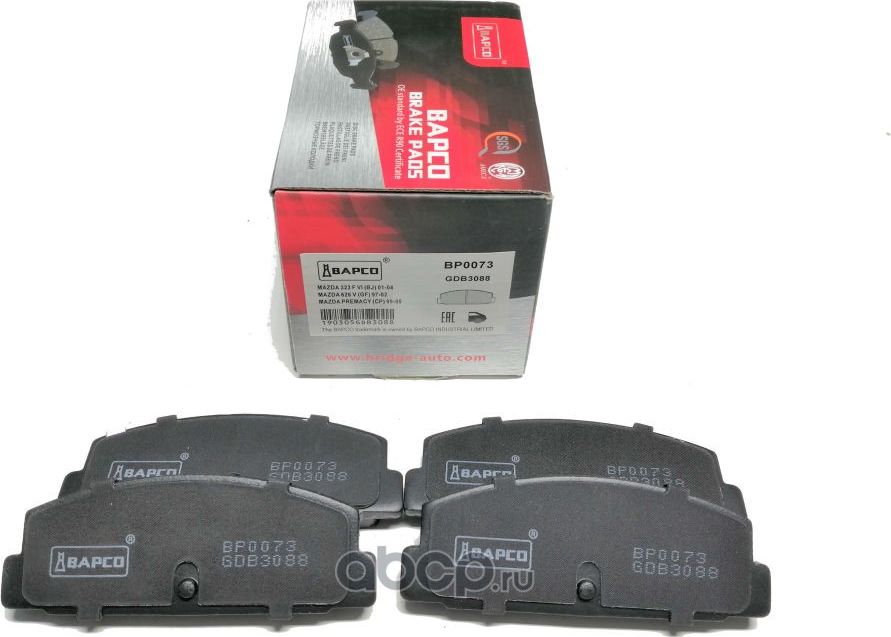 BP0073_Колодки тормозные дисковые (Bapco). Артикул BP0073