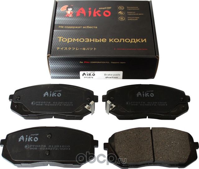 Колодки HYUNDAI I40, IX35, Tucson, KIA Optima, Sportage (2009-) передн (Aiko). Артикул PF0578