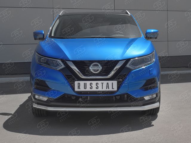 Защита RusStal переднего бампера d63 секции для Nissan Qashqai II рестайлинг 2019-2026. Артикул NQSZ-003242