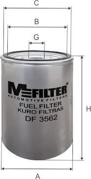 Топливный фильтр MFilter для Fendt Vario 2010-2024. Артикул DF 3562