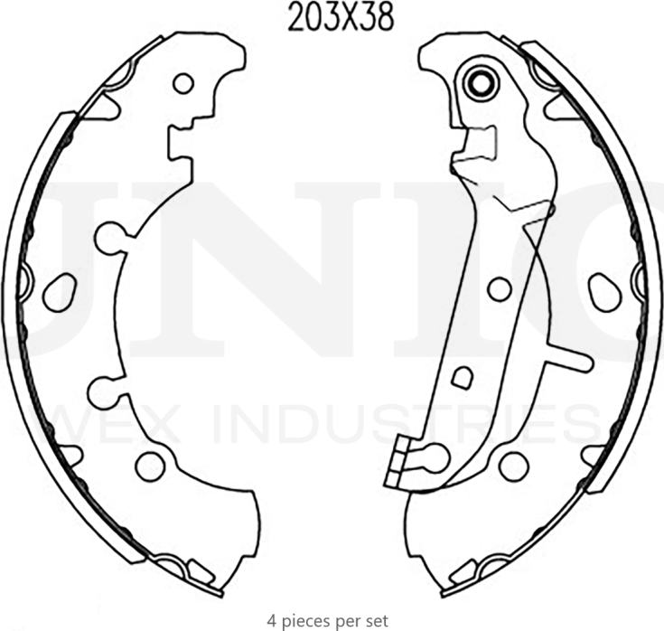 Колодки тормозные барабанные, комплект (Unio). Артикул BRP-10110