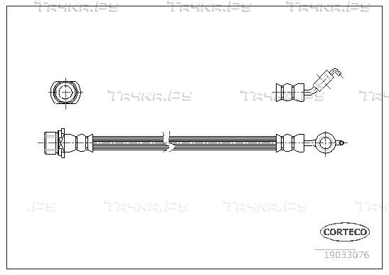 Тормозной шланг Corteco задний правый/левый для Toyota Corolla E120, E130 2001-2008. Артикул 19033076
