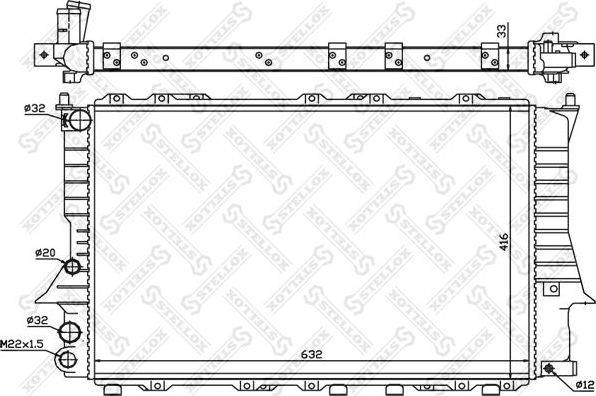 Радиатор охлаждения двигателя Stellox для Audi 100 IV (C4) 1990-1994. Артикул 10-25018-SX