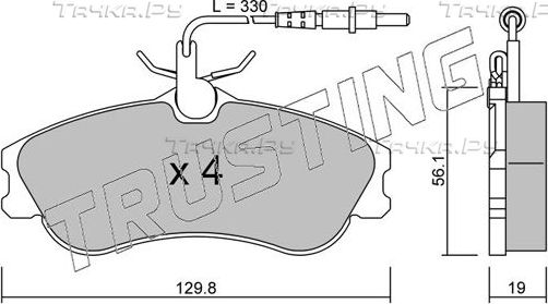Тормозные колодки Trusting передние для Peugeot 306 1994-2000. Артикул 226.0