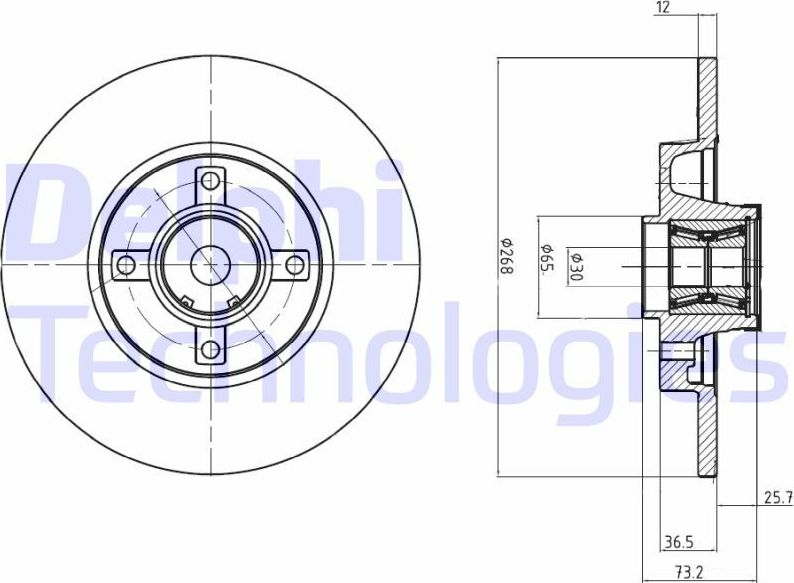 Тормозной диск Delphi. Артикул BG9053RSC