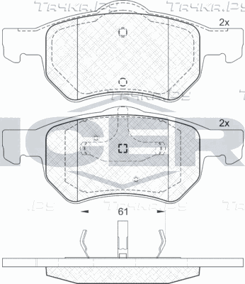 Тормозные колодки Icer передние для Chrysler Voyager IV 2000-2008. Артикул 181586