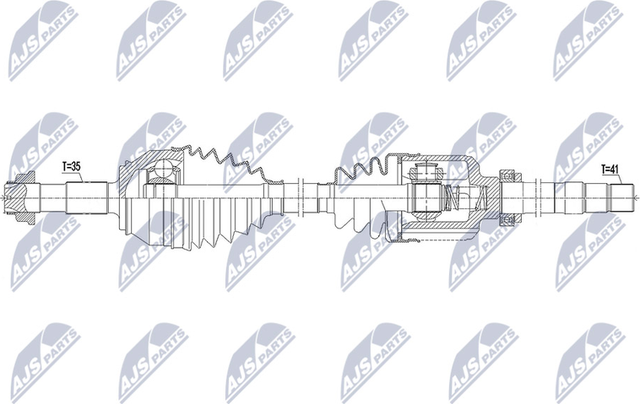 Полуось (привод в сборе, приводной вал) NTY передняя правая для Peugeot Boxer III 2015-2019. Артикул NPW-CT-119