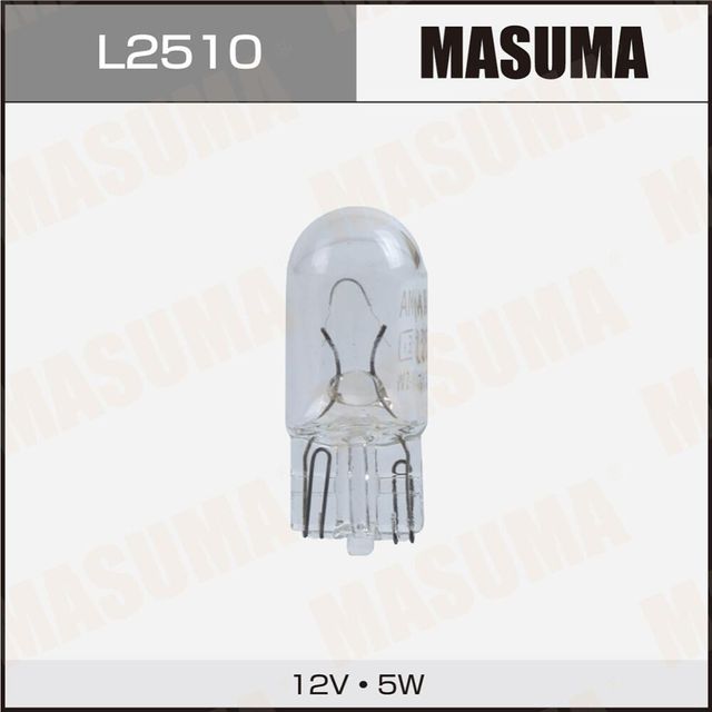 Лампа б/ц  12v 5W T10 (упаковка 2 шт, цена за 1 шт) (Masuma). Артикул L2510