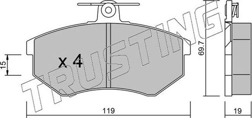 Тормозные колодки Trusting передние для Audi A4 I (B5) 1995-1997. Артикул 151.0