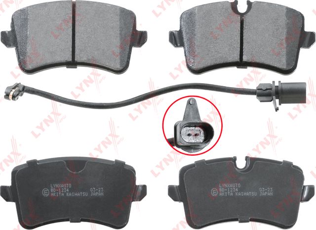 Тормозные колодки LYNXauto задние для Audi A8 III (D4) 2009-2018. Артикул BD-1234