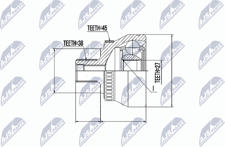 Шрус внутренний (граната) NTY. Артикул NPZ-AU-009