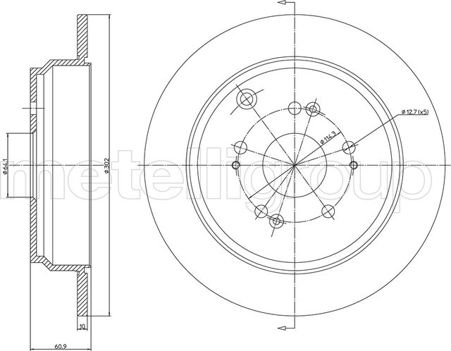 Тормозной диск Metelli. Артикул 23-1518C