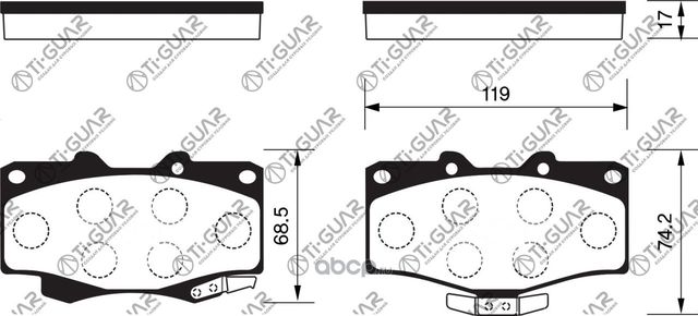 Тормозные колодки (TI-Guar). Артикул TG0458C