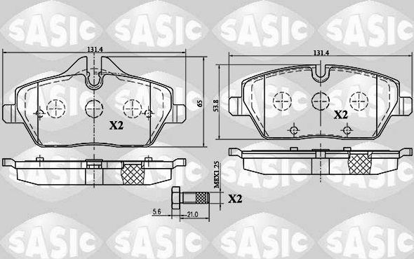 Тормозные колодки Sasic передние для MINI Hatch III (F55/F56) 2013-2026. Артикул 6216027