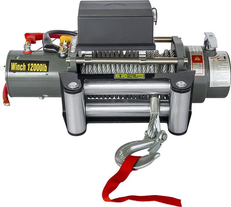 Лебёдка электрическая 12V Electric Winch 12000 lbs 5443 кг (стальн. трос 22 м). Артикул SC12 OX