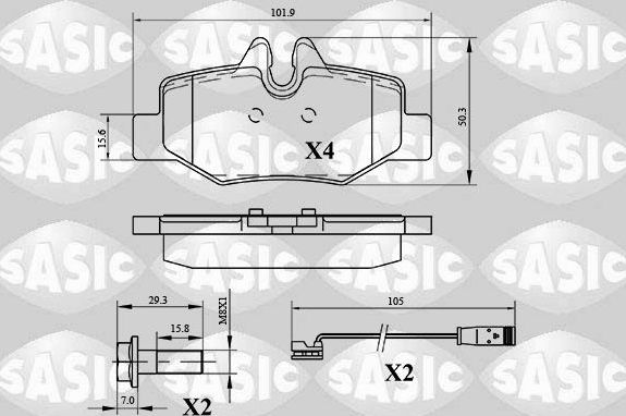 Тормозные колодки Sasic. Артикул 6216033