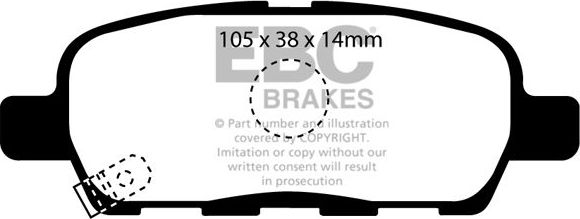Тормозные колодки EBC Brakes. Артикул DP61955