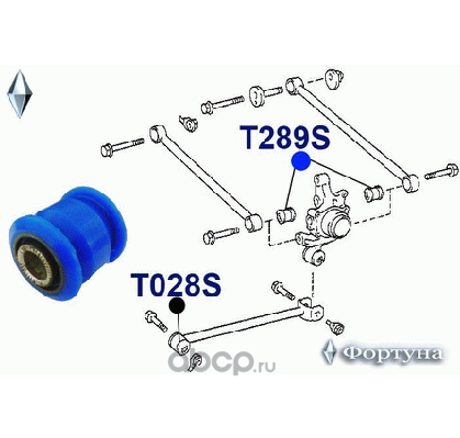 С/блок  цапфы, задней подвески, 12*33*40*28 (Фортуна). Артикул T289S