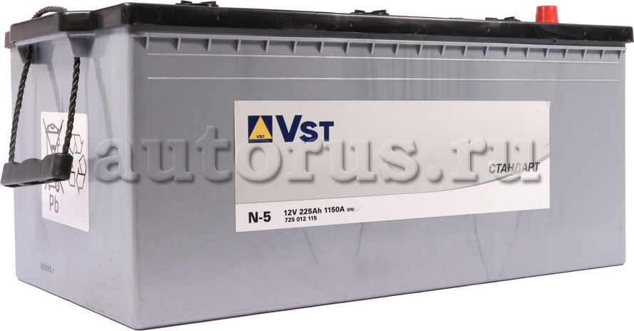 725012115_аккумуляторная батарея! 6СТ-225 225Ah 1150A +слева 518х276х242/ (VST). Артикул 725012115