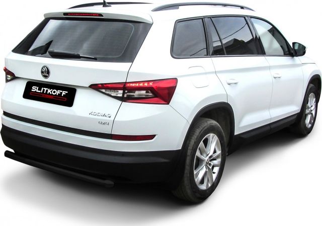 Защита Slitkoff заднего бампера d57 для Skoda Kodiaq 2016-2026 Черная. Артикул SKKOD-007B