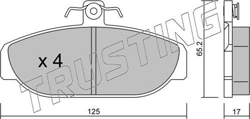 Тормозные колодки Trusting. Артикул 190.0