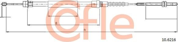 Трос ручника (тросик ручного тормоза) Cofle. Артикул 92.10.6216