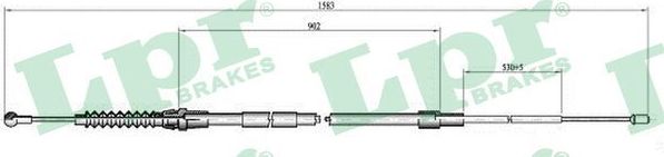 Трос ручника (тросик ручного тормоза) LPR. Артикул C0968B