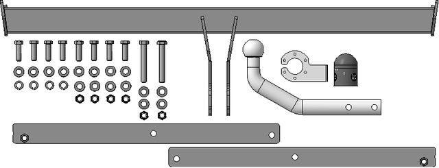 Фаркоп АвтоСтандарт с оцинк. шаром для Ford Kuga II 2012-2019. Артикул F102As